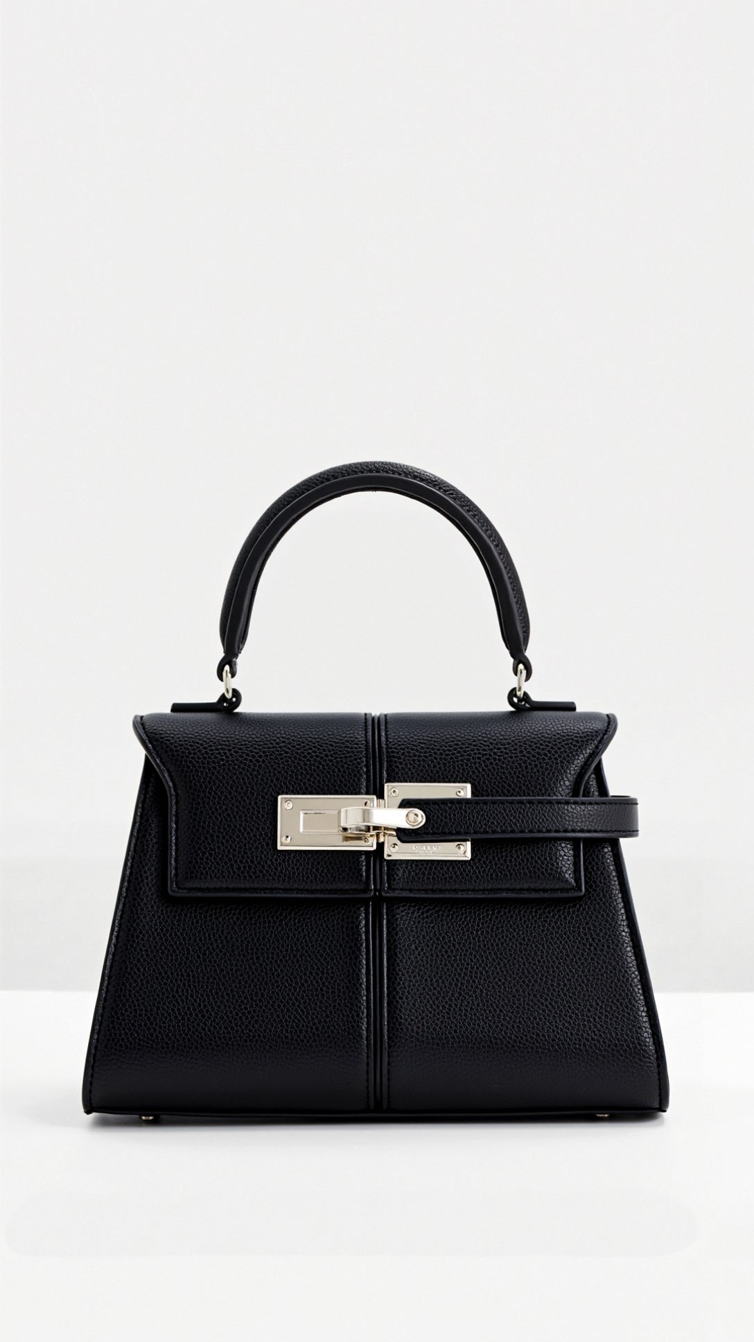 Structured Handbag in Premium PU Leather with Twist Lock Closure – Elegant Top Handle Bag for Versatile Style 0
