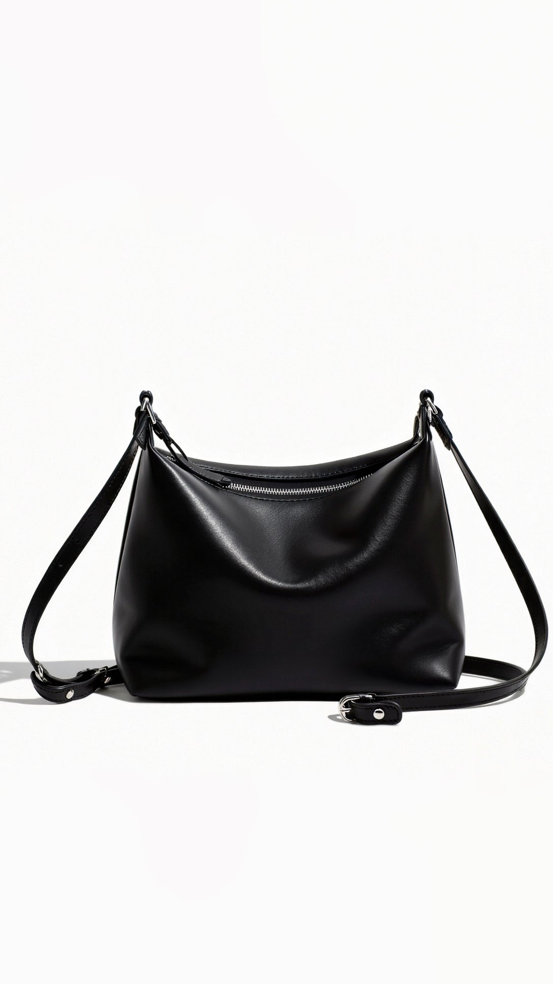 Black Leather Crossbody Bag for Women with Adjustable Strap – Elegant and Versatile Design 1