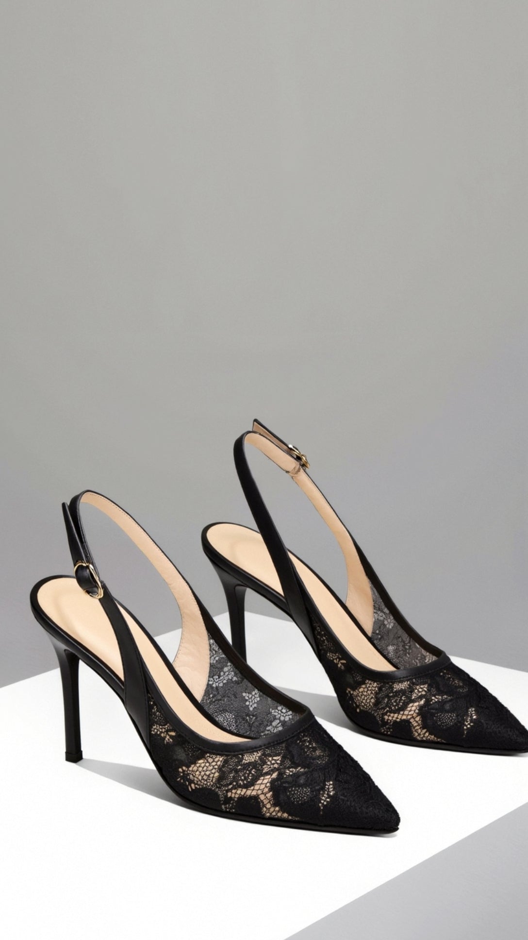 Elegant White Slingback Sandals with Floral Lace Design and Stiletto Heel – Perfect for Special Occasions 5