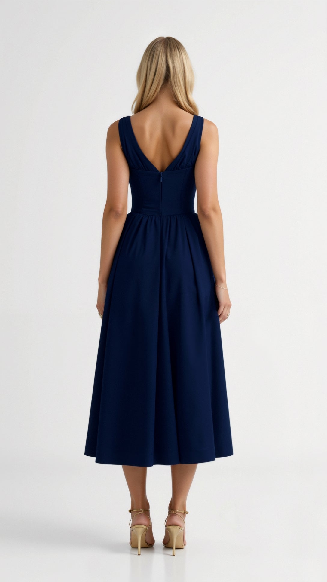 Jade Lace-Up Midi Dress for Women – Elegant A-Line Summer Dress with Ruched Bustier and Sweetheart Neckline 1