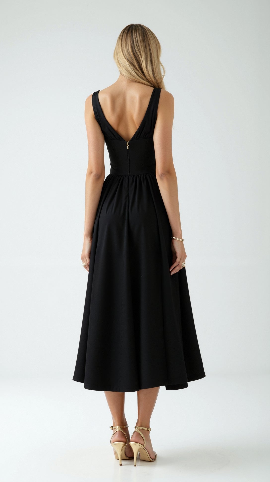 Jade Lace-Up Midi Dress for Women – Elegant A-Line Summer Dress with Ruched Bustier and Sweetheart Neckline 4