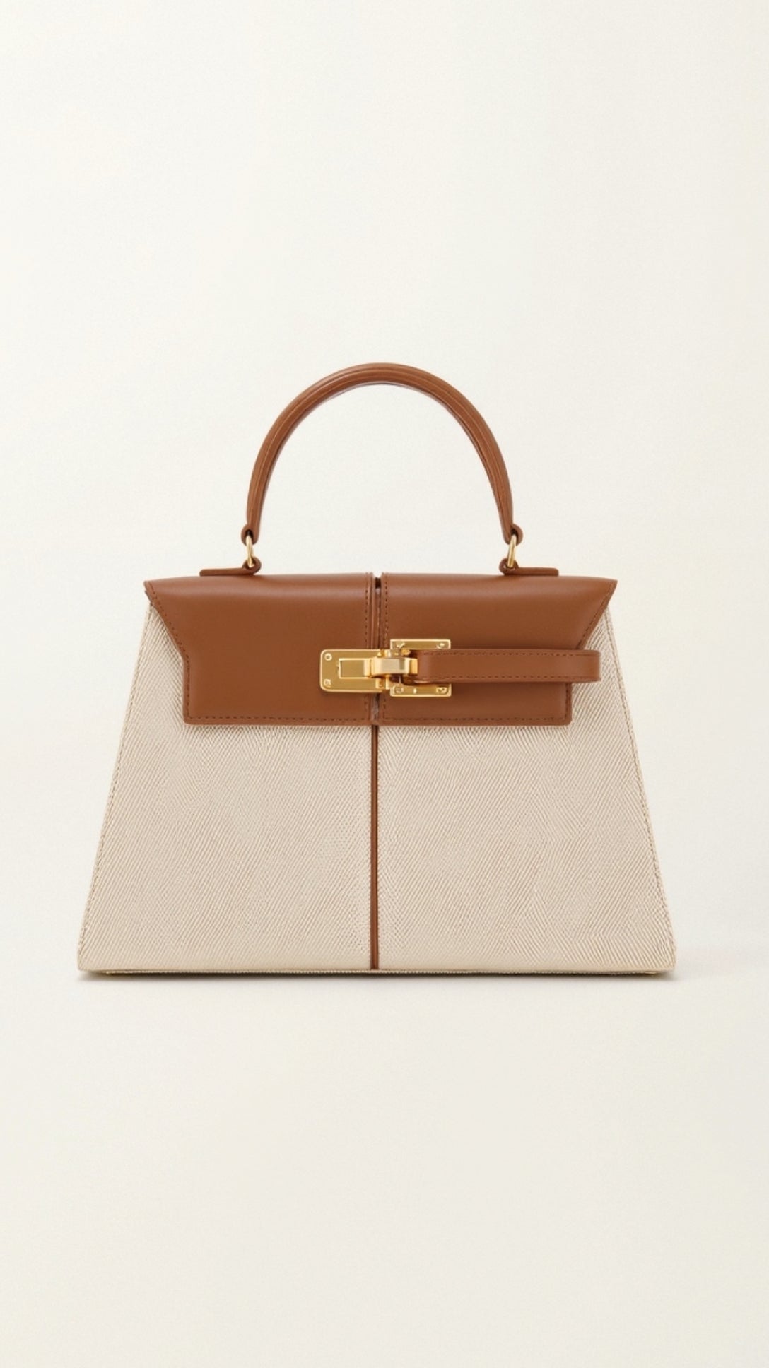 Structured Handbag in Premium PU Leather with Twist Lock Closure – Elegant Top Handle Bag for Versatile Style 10
