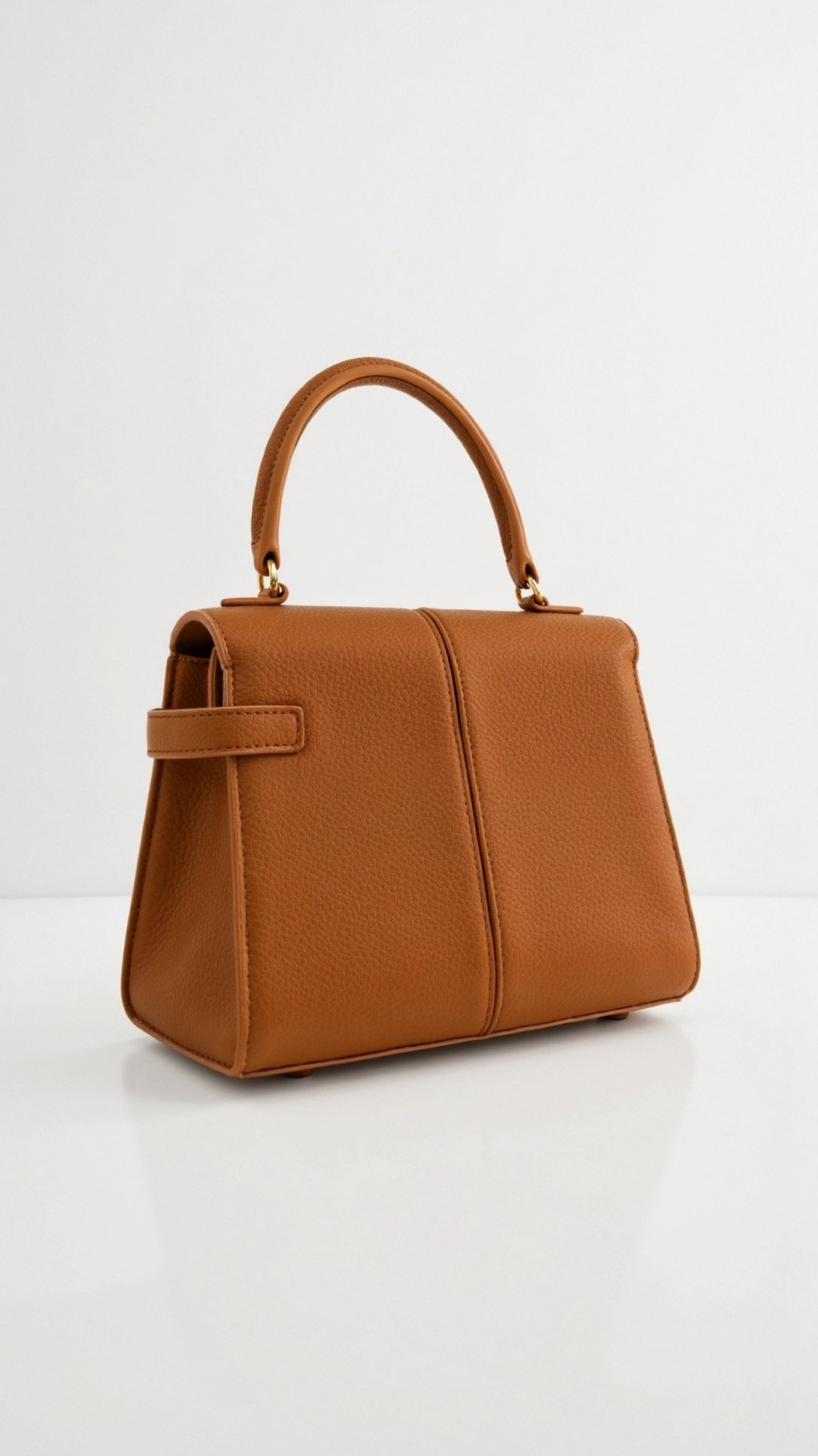 Structured Handbag in Premium PU Leather with Twist Lock Closure – Elegant Top Handle Bag for Versatile Style 4